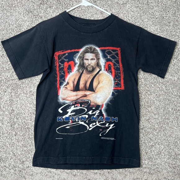 Vintage Kevin Nash WWE Wrestling T-Shirt Graphic Tee Kids Large Big Sexy WWF‎ - Picture 1 of 7
